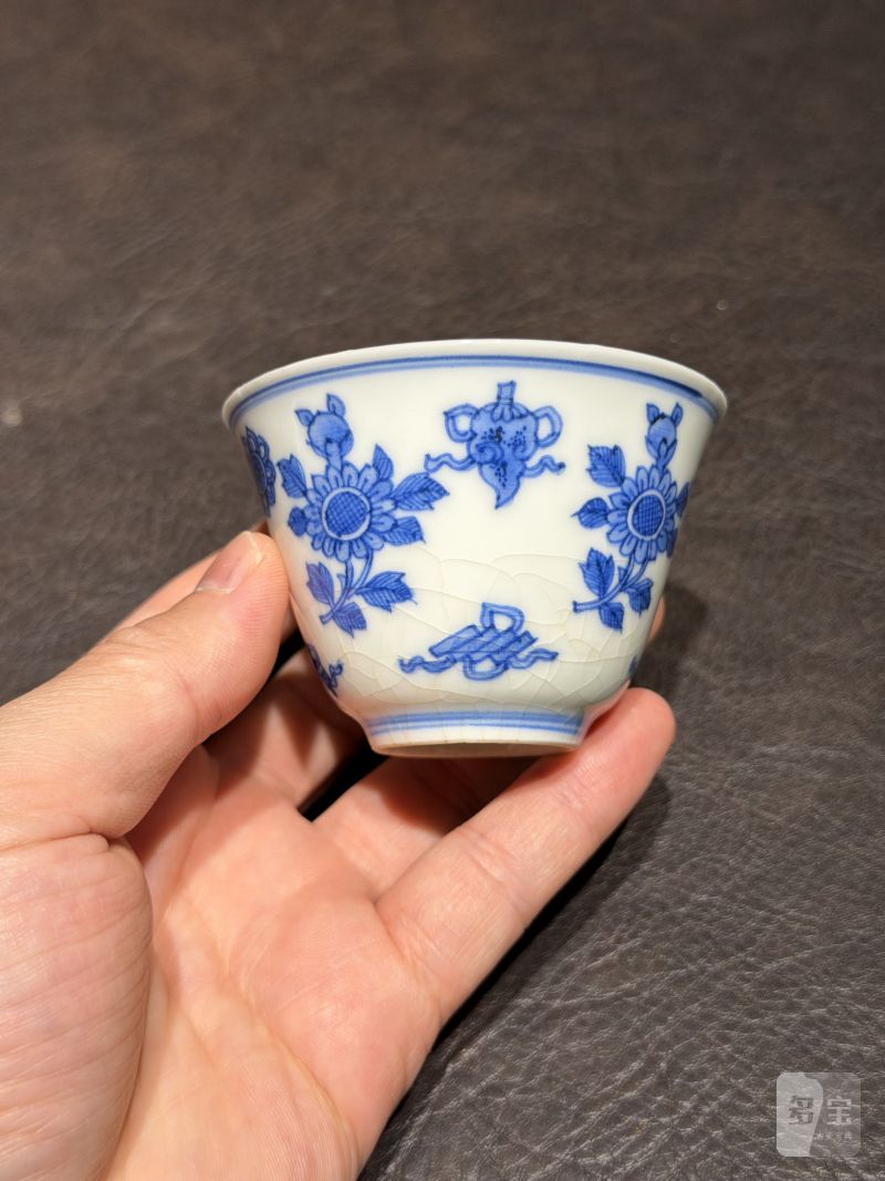 清康熙 青花清供图茶杯（一组六件） - 图47